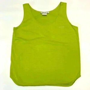 Vintage Adidas Tank Top Medium Lime Green Exercise Stretchy Yoga Walk Beach Pool